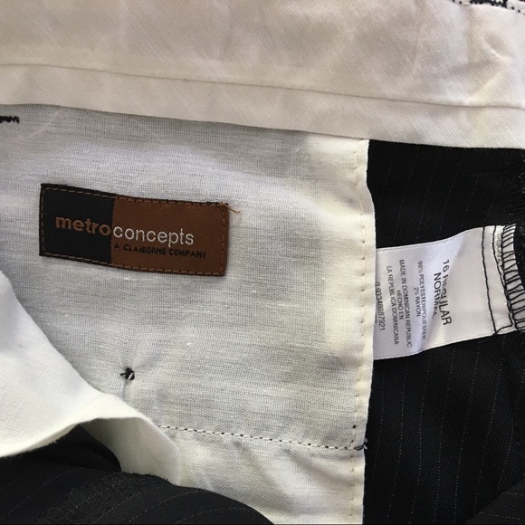Black Dress Pants with Think White Stripes Sz 16 - Picture 5 of 7